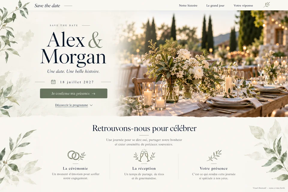 Aperçu illustratif d’une invitation numérique